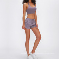 Shorts de yoga de couleur unie chaude